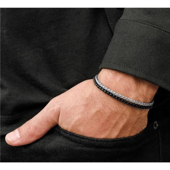 Galis Mens Bracelet - Stainless Steel for Men, Non Tarnish Rope Chain - Picture 3 of 10